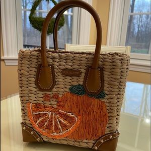 Michael Kors Malibu Woven Straw Handbag